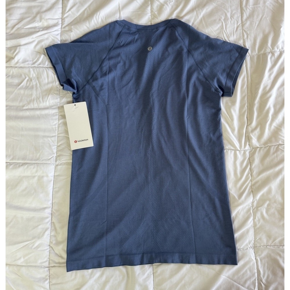 New Lululemon Swiftly Tech Short Sleeve 2.0 Sz 10 Oasis Blue Waist Length Yoga - Picture 7 of 8